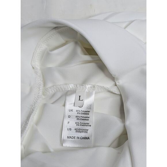 Womens Stretchy White Golf Tennis Pleated Skirt Size Large 14in NWOT - Picture 3 of 3